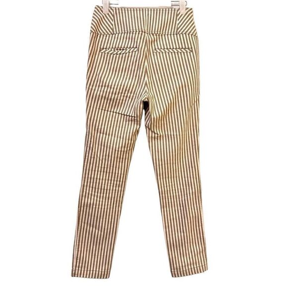 Free People Womens Frankie Pants Skinny High Waist Stripe Tan & White Size 4 - Picture 2 of 7